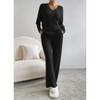 Women's Pajama Sets Long Sleeve Short Sleeve 2 Piece Lounge Sets Ribbed Knit Sweater Sleepwear - 2 of 4