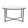 Merrick Lane Round Coffee Table Set - 3 Piece Coffee Table Set with Crisscross Frame - Coffee Table & 2 End Tables - 4 of 4
