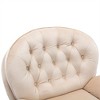 XINGHANZHENXUAN Modern Velvet Accent Chair with Ottoman, Armless Lounge Set for Living Room, Bedroom - 3 of 4