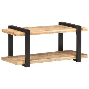 vidaXL TV Stand 35.4"x15.7"x15.7" Rough Mango Wood - 1 of 4