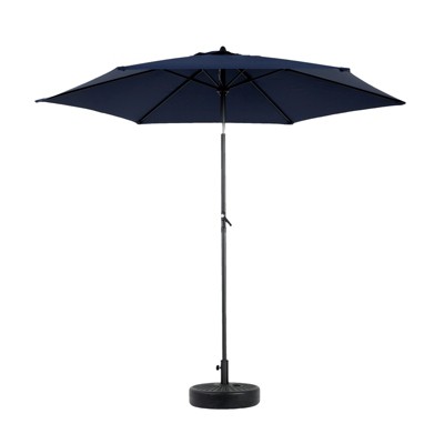 VisioGear Patio Umbrellas, Outdoor Umbrella with Push Button Tilt and Crank, Market Umbrella with 6 Ribs, Blue, 103.94"*98.43"*103.94"