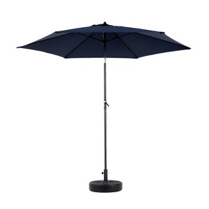 VisioGear Patio Umbrellas, Outdoor Umbrella with Push Button Tilt and Crank, Market Umbrella with 6 Ribs, Blue, 103.94"*98.43"*103.94" - 1 of 4