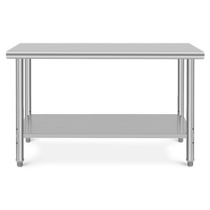 COZONY NSF Stainless Steel Table with Backsplash, Heavy Duty Commercial Kitchen Prep Table with Adjustable Under Shel - 1 of 4