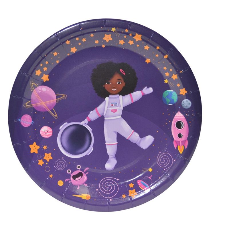 Anna + Pookie 9" Girl Astronaut Paper Party Plates 8 Ct., 1 of 4