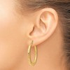 Black Bow Jewelry 3mm Textured Round Hoop Earrings in 14k Yellow Gold, 34mm(1 5/16 Inch) - 3 of 4