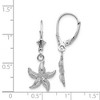 Black Bow Jewelry 12mm Textured Starfish Lever Back Earrings in 14k White Gold - 4 of 4