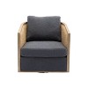 CAVINAS 360 Degree Swivel Barrel Accent Chair with Rattan Frame,  Upholstered Sofa Chair with Wood Base - 4 of 4