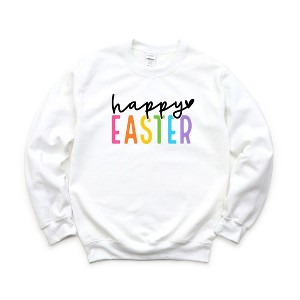 Simply Sage Market Women's Graphic Sweatshirt Happy Easter Colorful - 1 of 3