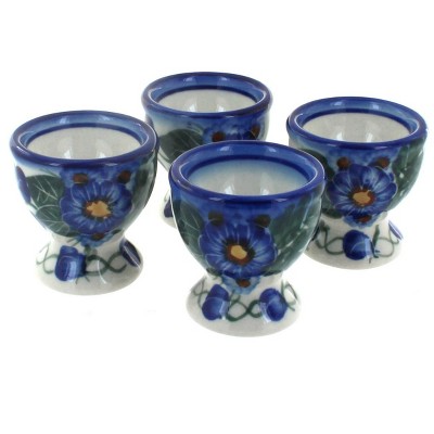 Blue Rose Polish Pottery 19A WR Unikat Egg Cup Set