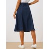 INSPIRE CHIC Womens' Stretchy High Waist Buttons Front Flowy Midi A-Line Skirts with Pocket - 4 of 4