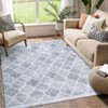 8x10 Machine Washable Area Rug for Living Room Non Slip Backing Vintage Rug Trellis Print Distressed Carpet Lightweight Foldable Ultra-Thin Rug - 2 of 4