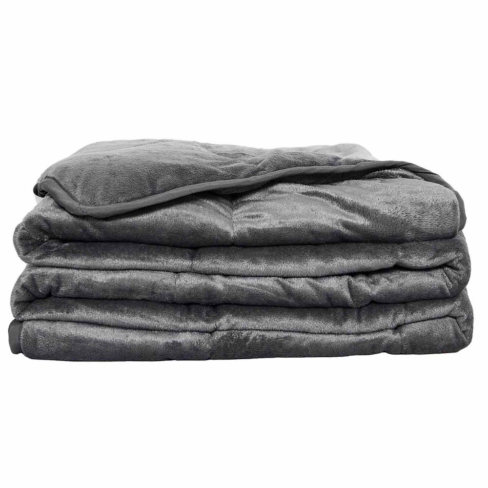 Photos - Duvet Machine Washable Faux Mink 12lbs Weighted Blanket Storm Gray - PUR & CALM