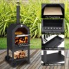 ROVSUN Outdoor Pizza Oven Wood Fried with Pizza Stone, Pizza Peel, Grill Rack for Backyard and Camping - 2 of 4