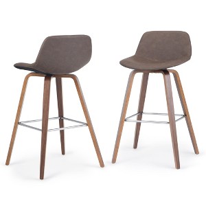 Sapphtopaz Modern Bar Stool Upholstered Dining Chairs with Curved Seat and Backrest Counter Height Barstools Set of 2 for Kitchen Island - 1 of 4