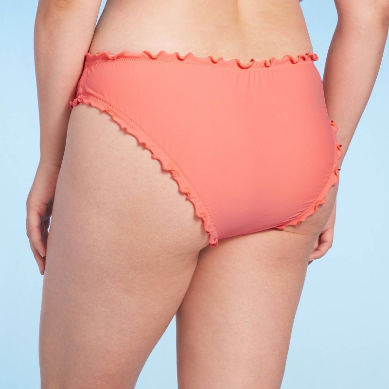 Women's Ruffle Cheeky Bikini Bottom - Shade & Shore™ Pink, 6 of 7