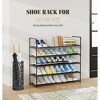 Angel Sar 5-Tier Stackable Shoe Rack, 35.5 Inch Metal Frame Organizer Holds 25-30 Pairs, with Multi-Use Hooks for Entryway, Living Room, Black - 2 of 4