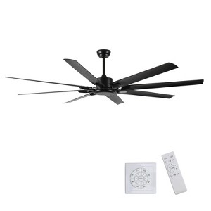 YUHAO Modern and Contemporary Black Ceiling Fan without Light ,Reversible DC Motor and Remote Control - 1 of 4