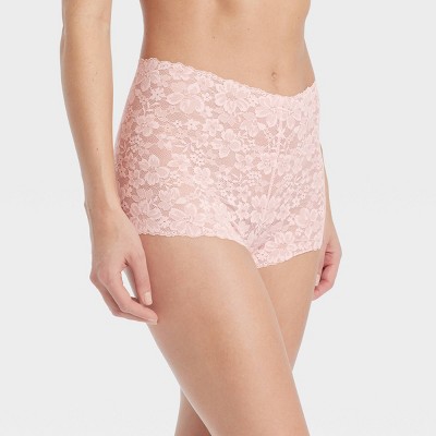 Women's Allover Lace Boy Shorts - Auden™ Pink M