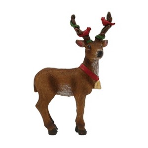 Transpac Resin Deer with Cardinals Decorative Figurine for Christmas Tabletop Decor Animal Figurine in Red Indoor Use  Spot or Wipe Clean Gift Giving - 1 of 1