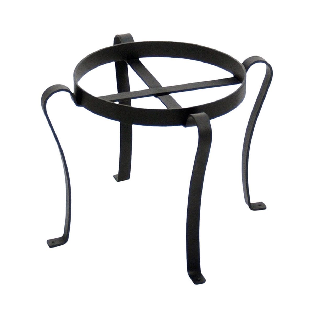 11.75" Indoor/Outdoor Patio Flowerpot Iron Plant Stand Black Powder Coat Finish - Achla Designs: Freestanding Metal Planter Holder