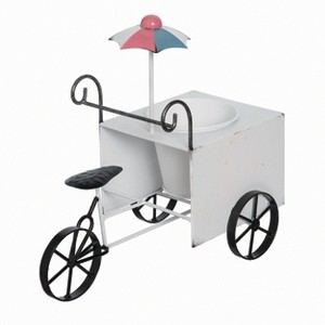 Transpac Metal 13 in. Off-White Summer Ice Cream Cart Planter - 1 of 2