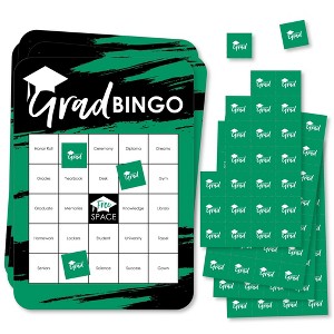 Big Dot of Happiness Green Grad - Best is Yet to Come - Bingo Cards and Markers - Green Graduation Party Shaped Bingo Game - Set of 18 - 1 of 4
