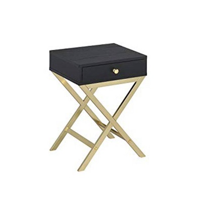 Side Table Black/Gold - Benzara