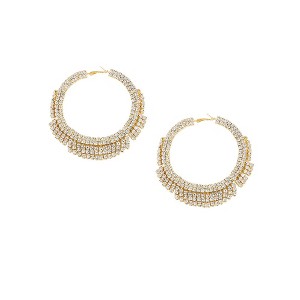 SOHI Women's Silver Bling Hoop Earrings - 1 of 3