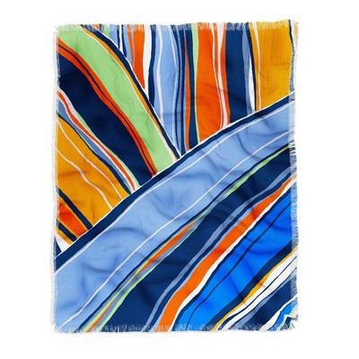 DorisciciArt autumn stripes Woven Throw Blanket - Deny Designs