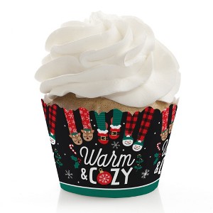 Big Dot of Happiness Christmas Pajamas - Holiday Plaid PJ Party Decorations - Party Cupcake Wrappers - Set of 12 - 1 of 4