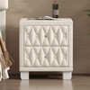 FONTOI Elegant Velvet Nightstand with 2 Drawers and Crystal Handle, Storage Bedside Table for Bedroom, Living Room, Beige, 18.1"*20"*18.1" - 2 of 4