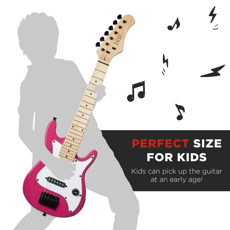 Best Choice Products 30in Kids Electric Guitar Beginner Starter Kit w/ 5W Amplifier, Strap, Case, 3 of 9