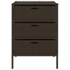 vidaXL Patio Storage Cabinet Brown 21.7"x23.2"x31.5" Poly Rattan - 2 of 4
