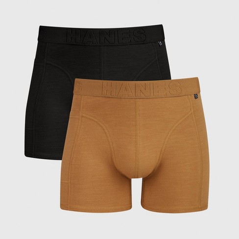 Hanes Premium Men's Explorer Trunks 2pk - Brown/Black M