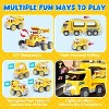 Skirfy 5 in 1 Construction Trucks with Light & Music, Excavator Toys for Kids, Push Cars - 3 of 4
