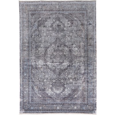 Sarrant Transitional Medallion Gray/Silver/Ivory Area Rug