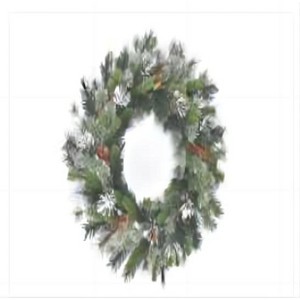 Snow-Covered Multicolored Pine Needle PVC Mixed Front Door Fireplace Christmas Wreath Vine Decoration - 1 of 1