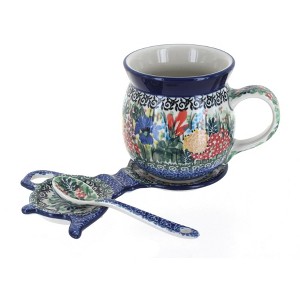 Blue Rose Polish Pottery 7370 Ceramika Artystyczna Mug & Saucer Gift Set - 1 of 1