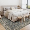 Vintage Rug for Living Room, Washable Floral Bedroom Rug, Soft Low Pile Floor Cover for Dining Room Office - 2 of 4