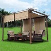Yescom 2 Pcs 15.5x4 Ft Pergola Canopy Cover Replacement with Valance Outdoor Garden Tan - 2 of 4