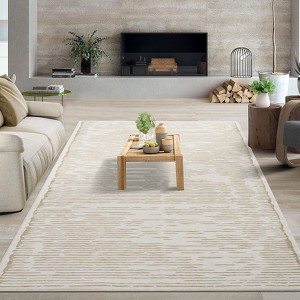 Washable Striped Area Rug Non-Slip Strip Rugs for Living Room Low Pile Floor Carpet Rugs for Bedroom Dining Room Home Office - 1 of 4