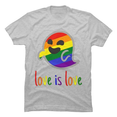 Adult Design By Humans Happy Ghost Love is Love Pride By T-Shirt