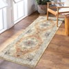 Washable Vintage Oriental Rug Non Slip Low Pile Rug Soft Throw Floor Cover Retro Medallion Foldable Indoor Carpet for Living Room Bedroom Playroom - 3 of 4