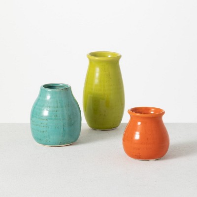 Sullivans Set of 3 Petite Ceramic Vases 3"H  4.5"H & 5.5"H