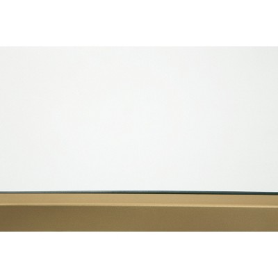Veerwick Gold Hexagonal Glass Accent Table with Mirrored Inset