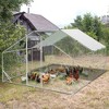 Chicken coop, galvanized steel chicken coop with UV-resistant waterproof cover, peaked roof walk-in poultry cage suitable for outdoor farm use - 4 of 4