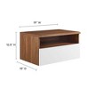 Modway Envision Wall Mount Nightstand - Mid-Century Modern Floating Bedside Table with Storage Drawer in Walnut - 2 of 4
