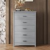 KIGFTSOD Retro American Country Style Wooden Dresser with 5 Drawer, Storage Cabinet for Bedroom, Light Gray - 2 of 4