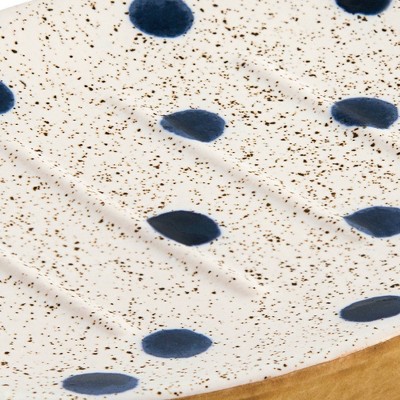 Dwell Studio for Target Soap Dish White Black Polka Dots Ceramic Trinket Tray 