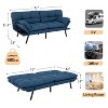 Dyonery 71 in Convertible Faux Leather Sofa Couch,Memory Foam Futon Couch Bed,Small Splitback Modern Loveseat Sleeper Sofa Bed for Living Room - 2 of 4